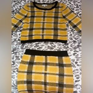 Fashion Nova Women’s Sweater Plaid Skirt Set